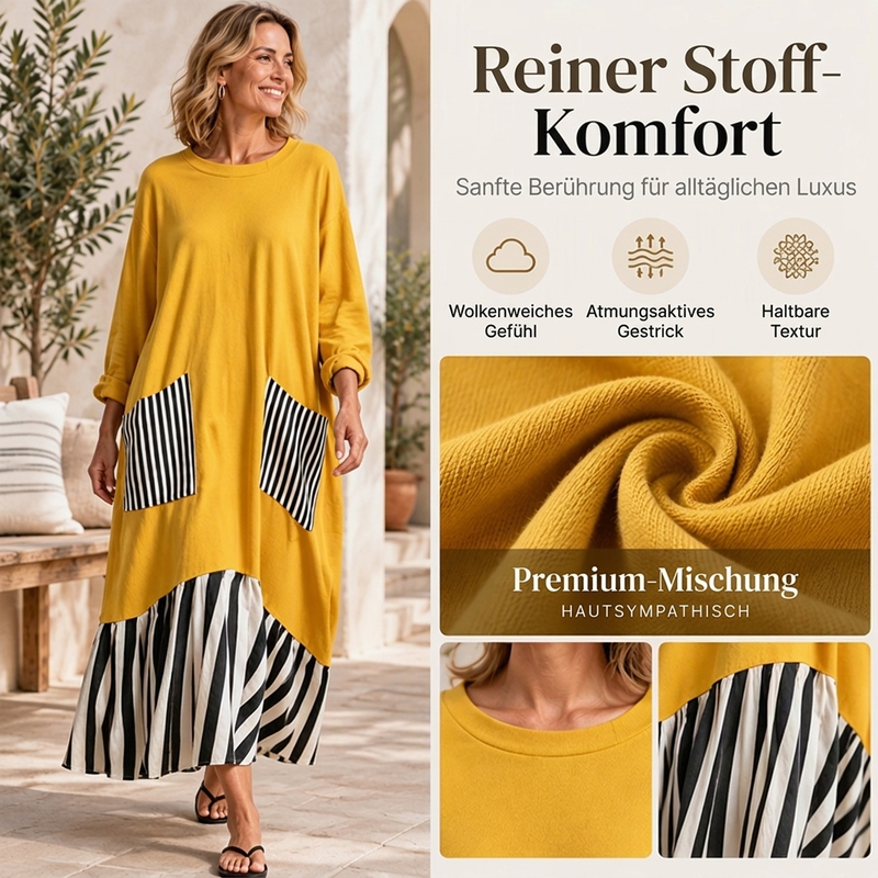 👗 Maxikleid mit Streifen-Patchwork