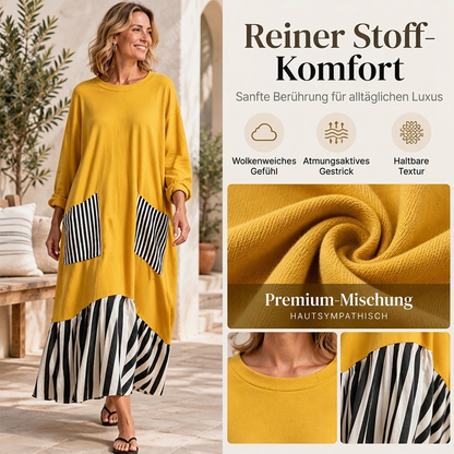 👗 Maxikleid mit Streifen-Patchwork