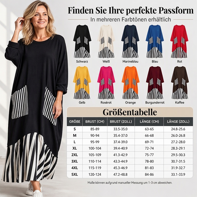 👗 Maxikleid mit Streifen-Patchwork