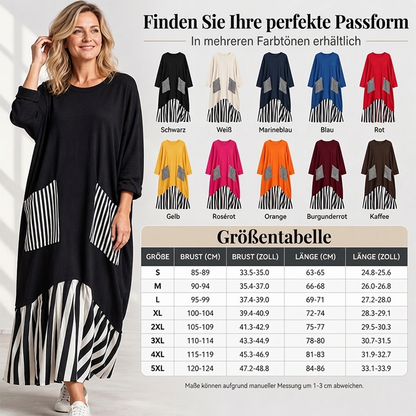 👗 Maxikleid mit Streifen-Patchwork