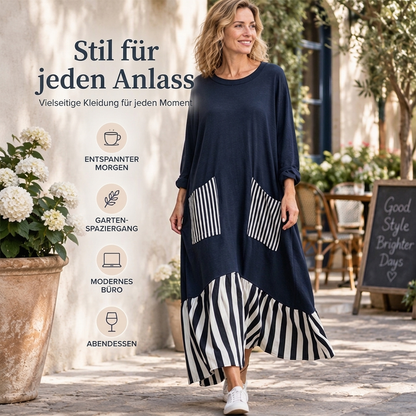 👗 Maxikleid mit Streifen-Patchwork