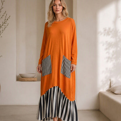 👗 Maxikleid mit Streifen-Patchwork