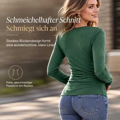 👕 Damen-Top V-Ausschnitt Raffung