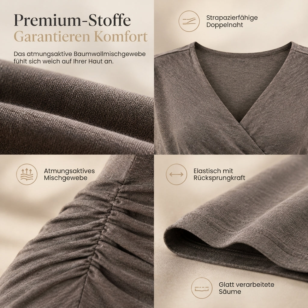 👕 Damen-Top V-Ausschnitt Raffung