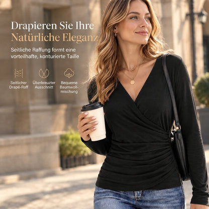 👕 Damen-Top V-Ausschnitt Raffung
