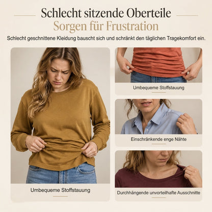 👕 Damen-Top V-Ausschnitt Raffung