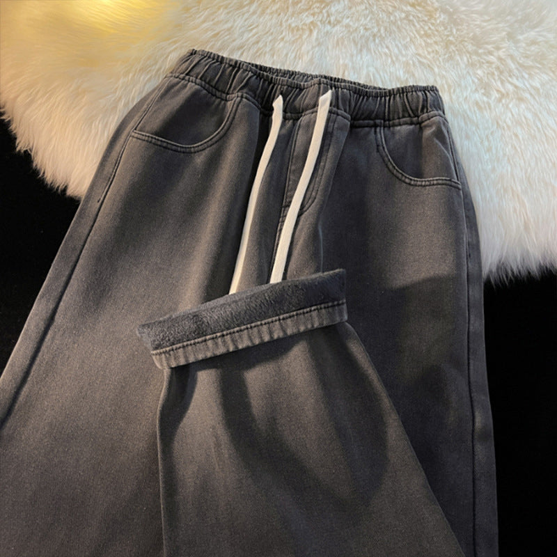 👖 Damen Jeans warm gefüttert gerades Bein