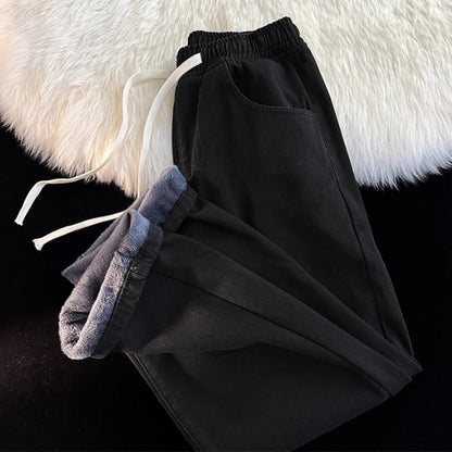 👖 Damen Jeans warm gefüttert gerades Bein