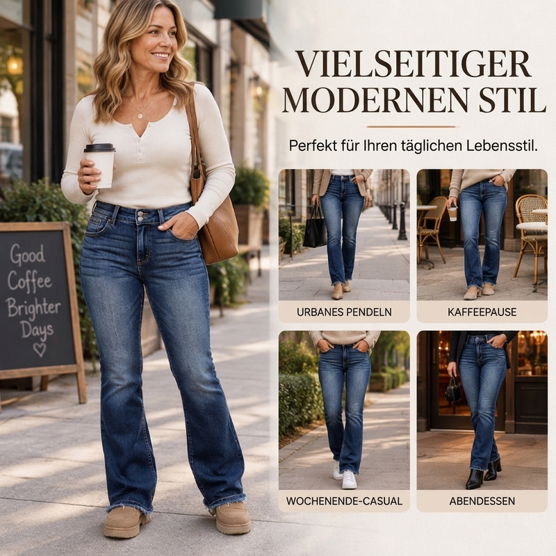 👖 Damenjeans hohe Taille Bootcut