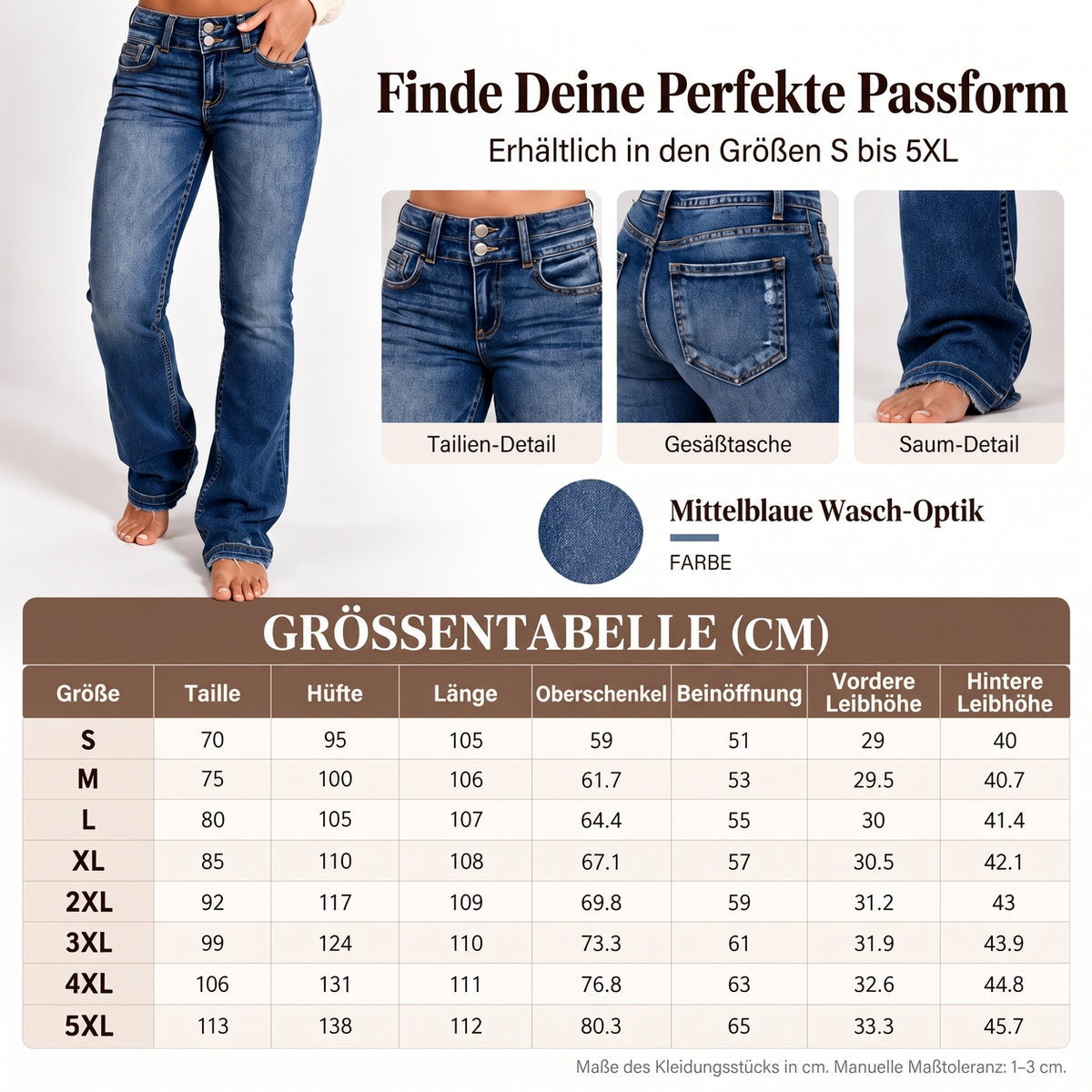 👖 Damenjeans hohe Taille Bootcut