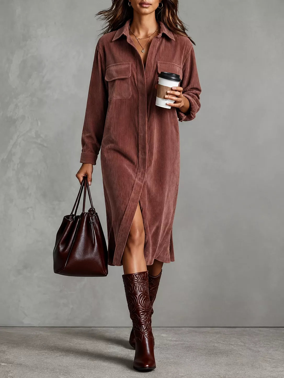 Lässiges Fashion-Hemdkleid für Damen