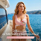 Set de bikini cu talie înaltă și imprimeu pentru femei, asortat cu sandale confortabile din tricot